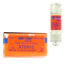 GOULD/SHAWMUT ATDR15 PREMIUM PROTECTION FUSES 15A-600V TIME DELAY (BOX 10)