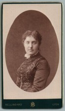 CDV 1875 Femme corsage dentelle Photo Ancienne Bellingard Lyon Woman w/lace top