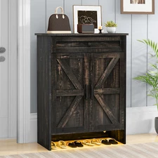 TAUS 6-Tier Shoe Storage Cabinets with Doors & Drawer & Adjustable Shelves