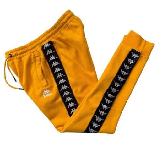 Kappa Pants Mens Size XL Yellow Spell Out Taped Logo Track Sweatpants Joggers - Picture 7 of 21