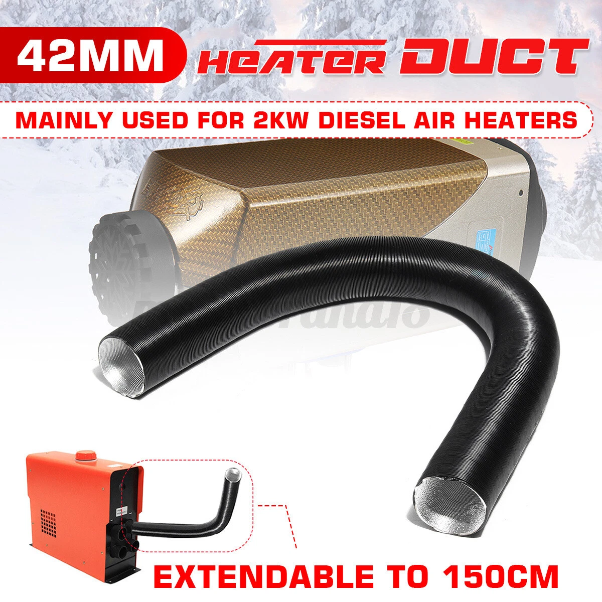 42mm Diesel Heater Duct Pipe Hot Air Paking Conditioner Ducting Aluminum  foil / | eBay