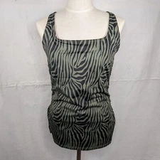 Ruby Ribbon Square Neck Sport Tank Sz 42 Racerback Shelf Bra Style 1748 Olive