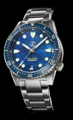 New Zelos MAKO V3 300M TI BLUE MOP Titanium 40mm Watch - DEALER \u0026 WARRANTY  | eBay