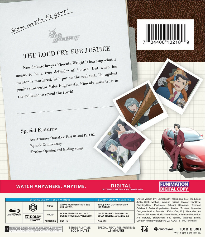 Ace Attorney Season 1 BLURAY (Essentials) (Out of Print