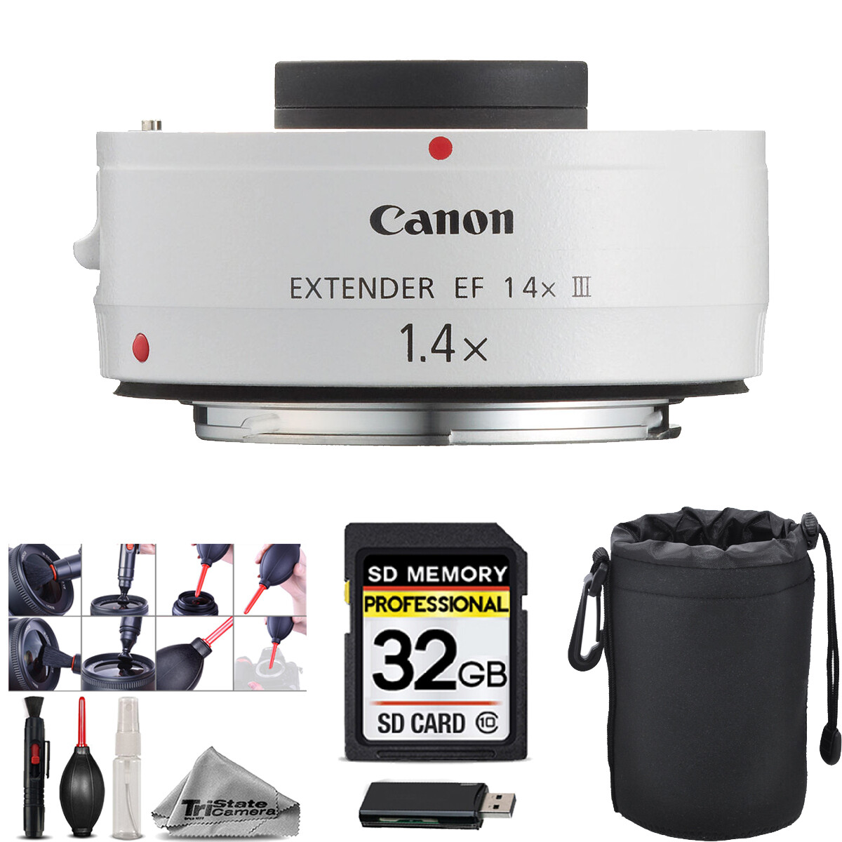 Canon Extender EF 1.4X III + Lens Pouch + Cleaning Kit +
