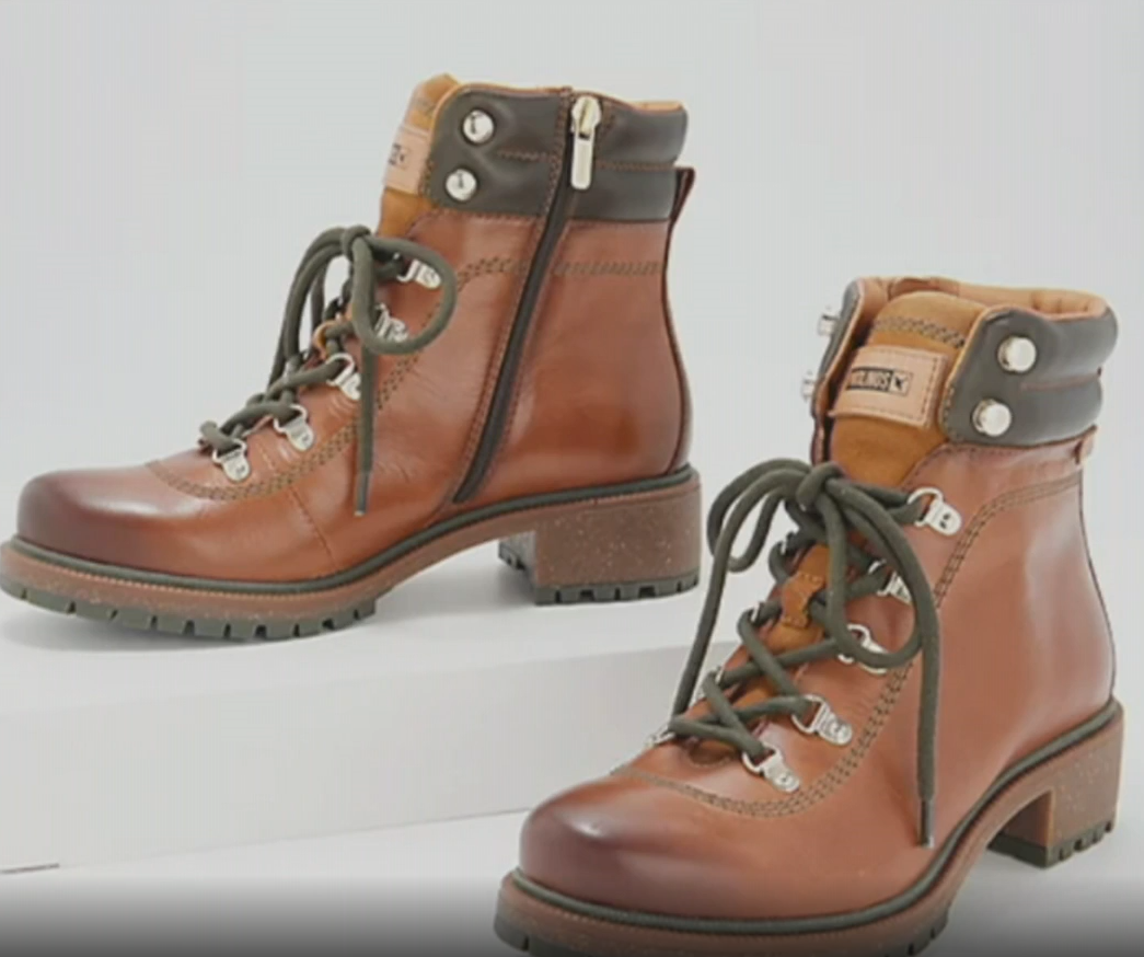 Pikolinos - Leather Lace-Up Ankle Boots 