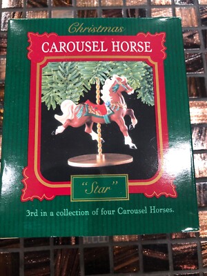 Hallmark Christmas Carousel Horse  Star  #3 In Series Of 4 Carousel Horses 1989