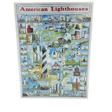 1000 PC 24 x 30 Jigsaw Puzzle White Mountain USA American Lighthouses NEW