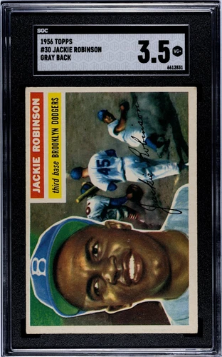 1956 Topps Jackie Robinson # 30 Gray Back SGC 3.5