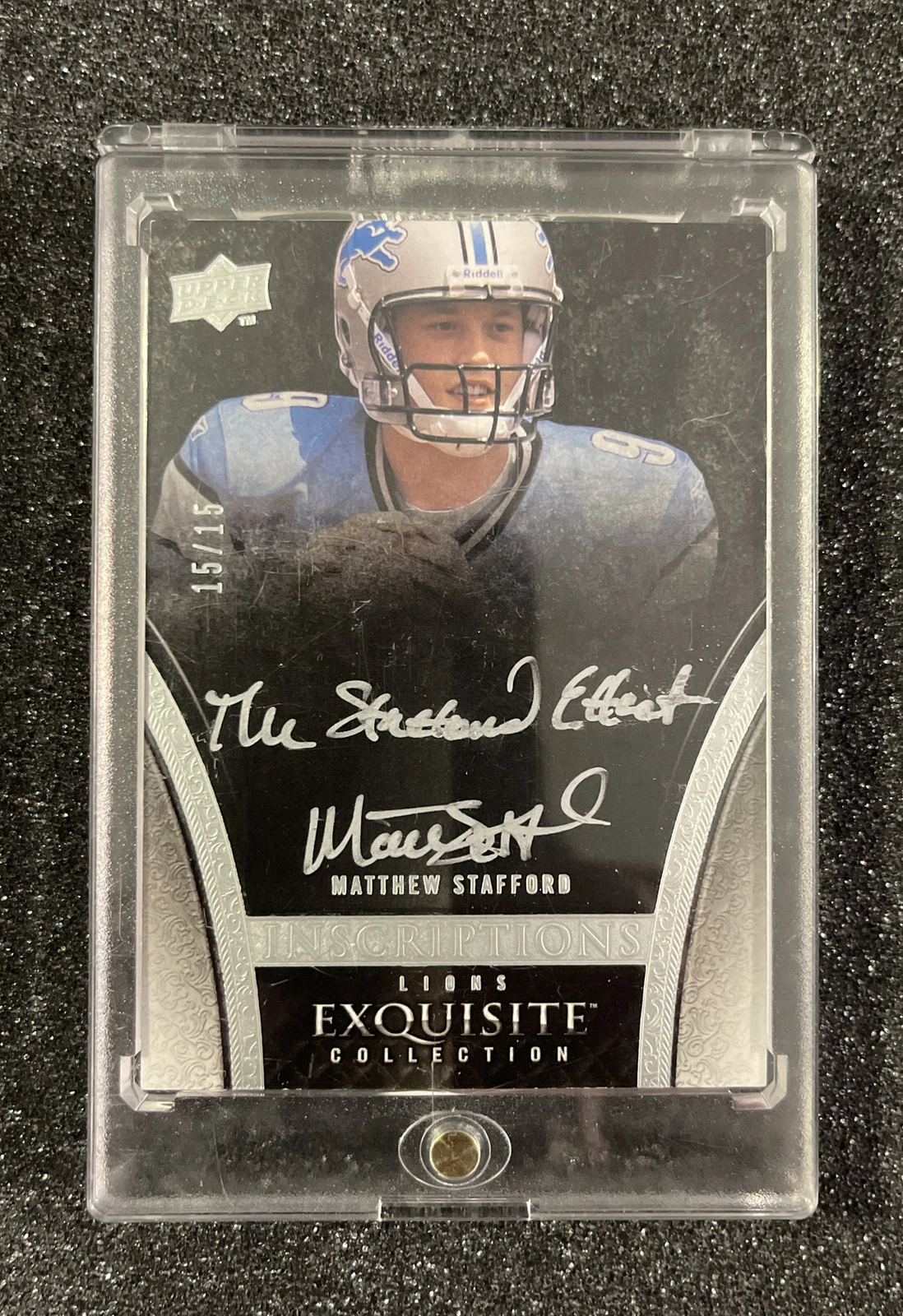 Matthew Stafford UD Exquisite Collection Inscriptions #IMA Base
