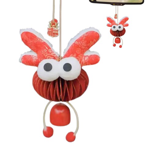 Chinese New Year Ornament Cartoon Mascot Dragon Bell Car Hang Ornament