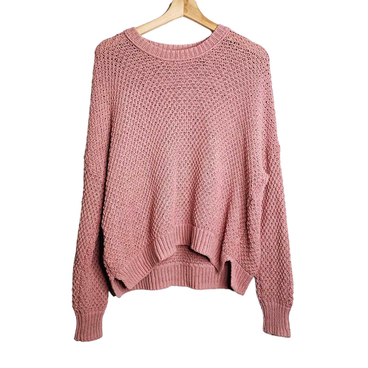 Madewell Blush Pink French Quarter Long Sleeve Pullover Cable Knit