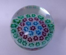 Vintage Murano Art Glass Concentric Millefiori Paperweight Italy