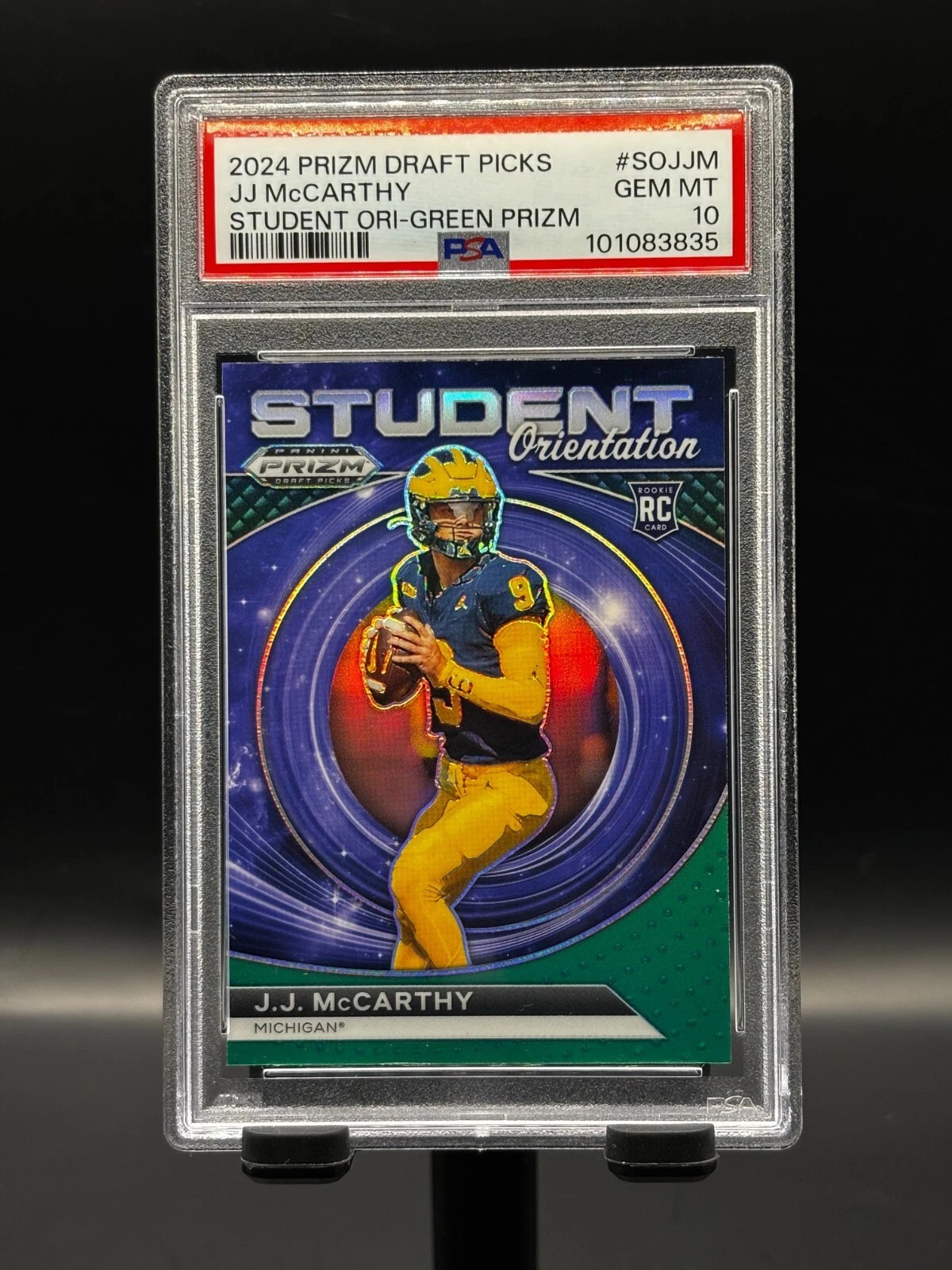 JJ McCarthy Panini Prizm Draft Picks Student Orientation #SOJJM Green Prizm