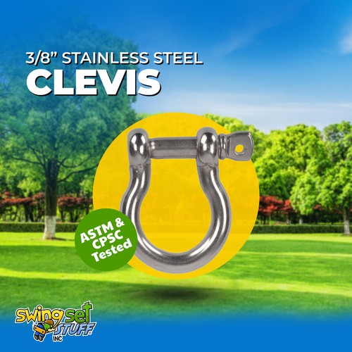 SWING SET STUFF STAINLESS STEEL CLEVIS hardware child playground seat park 0255 - Picture 1 of 8