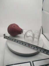 Manual Breast Pump Vintage Glass Bulb Suction Reliever Red