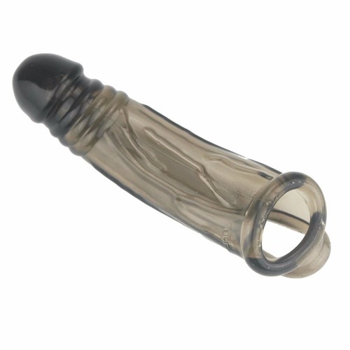 Condom Contraception Transparent Black Shackles Extension Sleeves Head Reusable - Picture 4 of 5