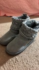 UGG Women’s Gray Bootie Slippers Size 7 Faux Suede Faux Fur Lined Knit Cuff — photo 3