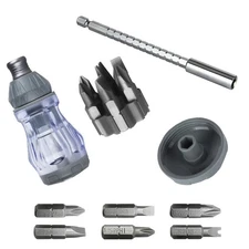 Ratcheting Screwdriver 6 Bit Tip Steel Construction Lightweight