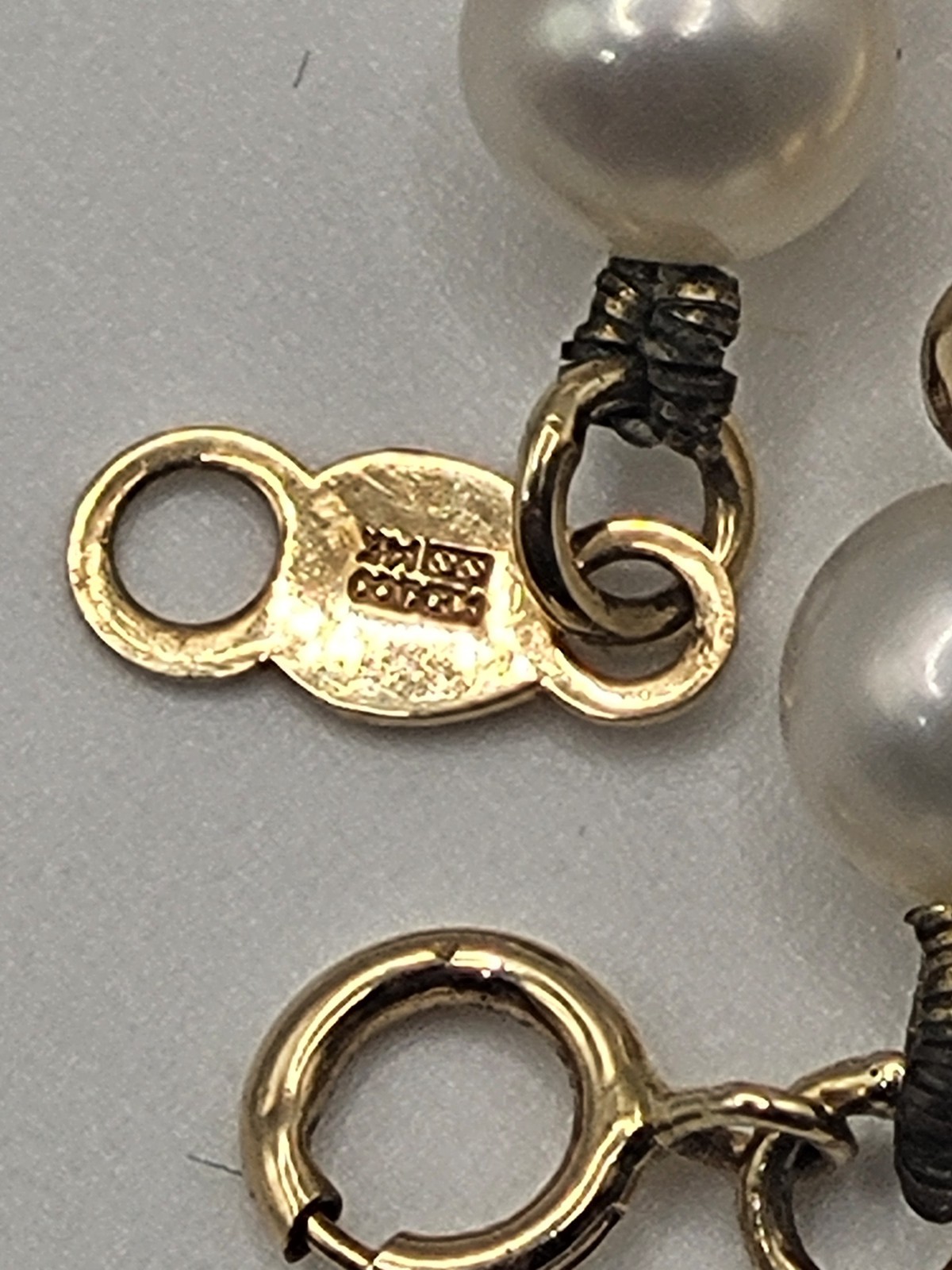 2 Pc Solid 14K Yellow Gold Authentic Floating Pea… - image 13