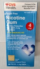 Sugar Free Nicotine Gum 4mg 50pcs Uncoated Original Flavor See Pics 4 EXP DATE
