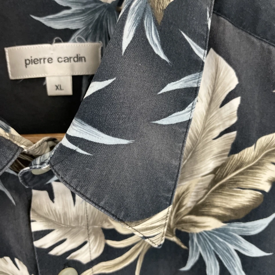 Vintage Pierre Cardin Hawaiian Shirt Mens XL Multicolor Floral Short Sleeve * - Image 4 of 4