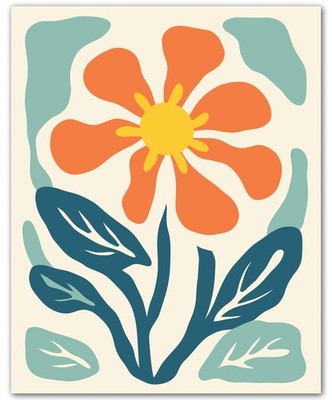 Botanical Nordic Single Bloom Single Flower 8x10 Floral Print Wall Art Poster
