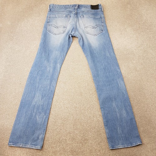 Jeans uomo Replay 32x34 blu Waitom M983 denim dritto regolare lavaggio leggero W32 - Foto 10 di 12