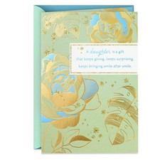 Birthday Card for Daughter Proud of You Always Glitter Foil Floral Design