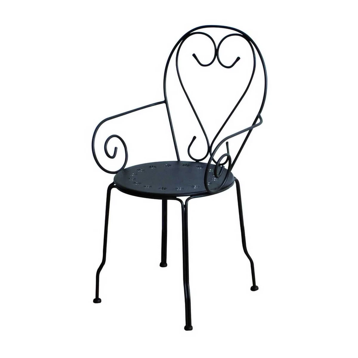 Silla de jardín asiento con reposabrazos Antracita 49x48 cm h 90 cm en Metal ...