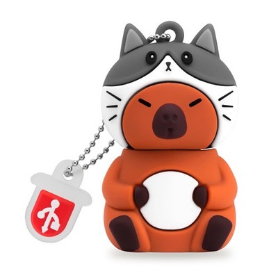 BORLTER CLAMP 64GB USB Stick Cute Flash Drive Capybara (Cat 64GB, Cat Hat 
