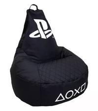 PlayStation Bean Chair Beanbag Gaming Chair Black And White Logo Filled Seat