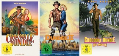 CROCODILE DUNDEE - Teil 1 2 3 PAUL HOGAN Linda Kozlowski 3 DVD Collection Neu
