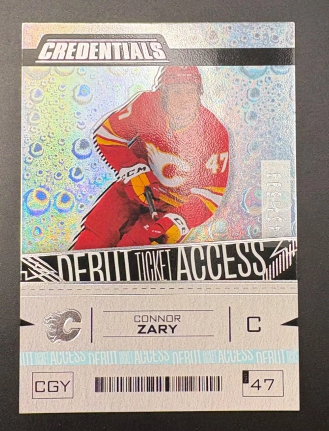 2023-24 Upper Deck Credentials CONNOR ZARY Rookie Debut Ticket Access /599 #185 - Image 3 of 3
