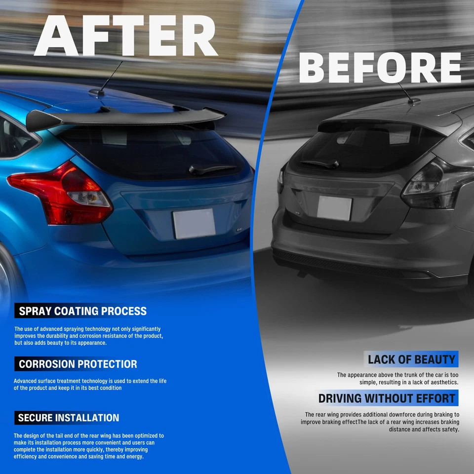 Alerón de techo trasero de 52"" negro mate para Kia Forte5 EX LX GT NEGRO MATE Foto 4 de 4