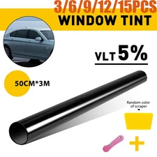 Uncut Roll Window Tint Film 5% VLT Fit for 20"x 10ft Car Home Office Glass2-10X