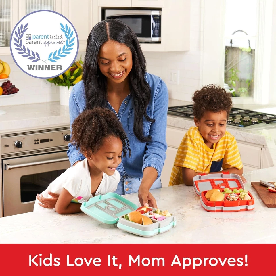 Fiambrera para niños a prueba de fugas, estilo bento de 5 compartimentos - porción ideal Foto 2 de 4