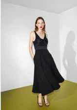 G LABEL GOOP Sz 2 Black Gigi Bow Dress Midi Sleeveless Holiday