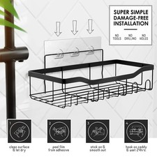 Heavy Duty Bathroom Accessories Organizer No Drilling Wall Mounted Shower Organi