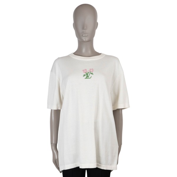 73999 Auth LOUIS VUITTON Creme Baumwolle 2024 TYLER THE CREATOR T-Shirt Shirt L