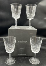 4 Waterford "Lismore" Water/Wine Goblets 6 7/8", 16 Point Star, 8 ounces, Boxed