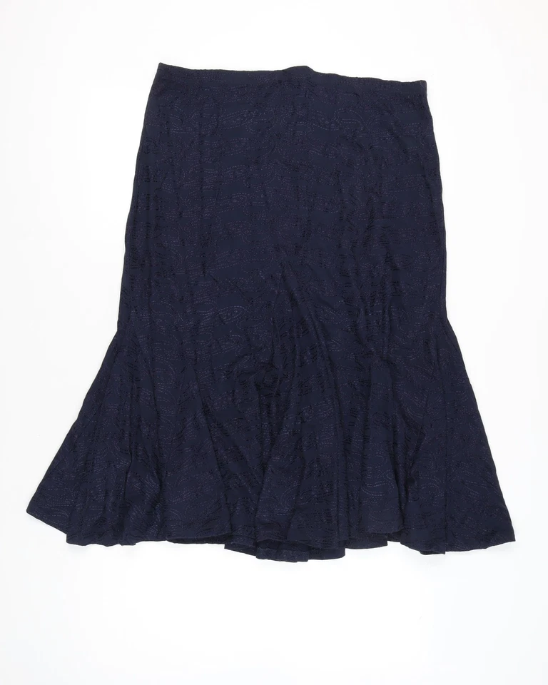 Dash Women’s Blue Midi Flare Skirt Size 14 Cotton Embroidered - Image 3 of 4
