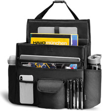 Organizador de asiento con correas ajustables para guardar documentos y accesori