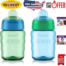 Safe and Fun 9oz Sippy Cups 2-Pack - Insulated, Spill-Proof Design for Kids