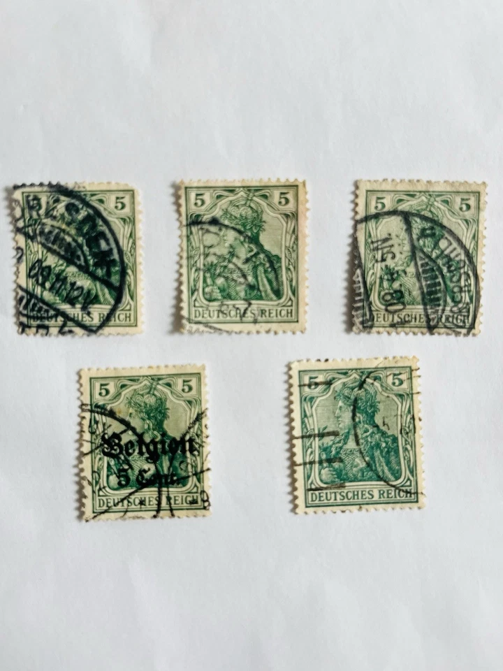 GERMAN "RARE" STAMP 5 pf DEUTSCHES REICH GREEN STAMP  - Image 2 of 3