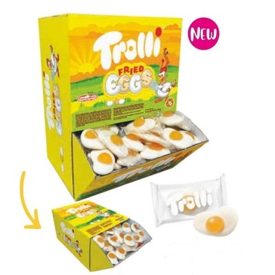 Trolli Fried Eggs Fruchtgummi 200 Stück einzeln verpackt | 1,3 kg Displaybox