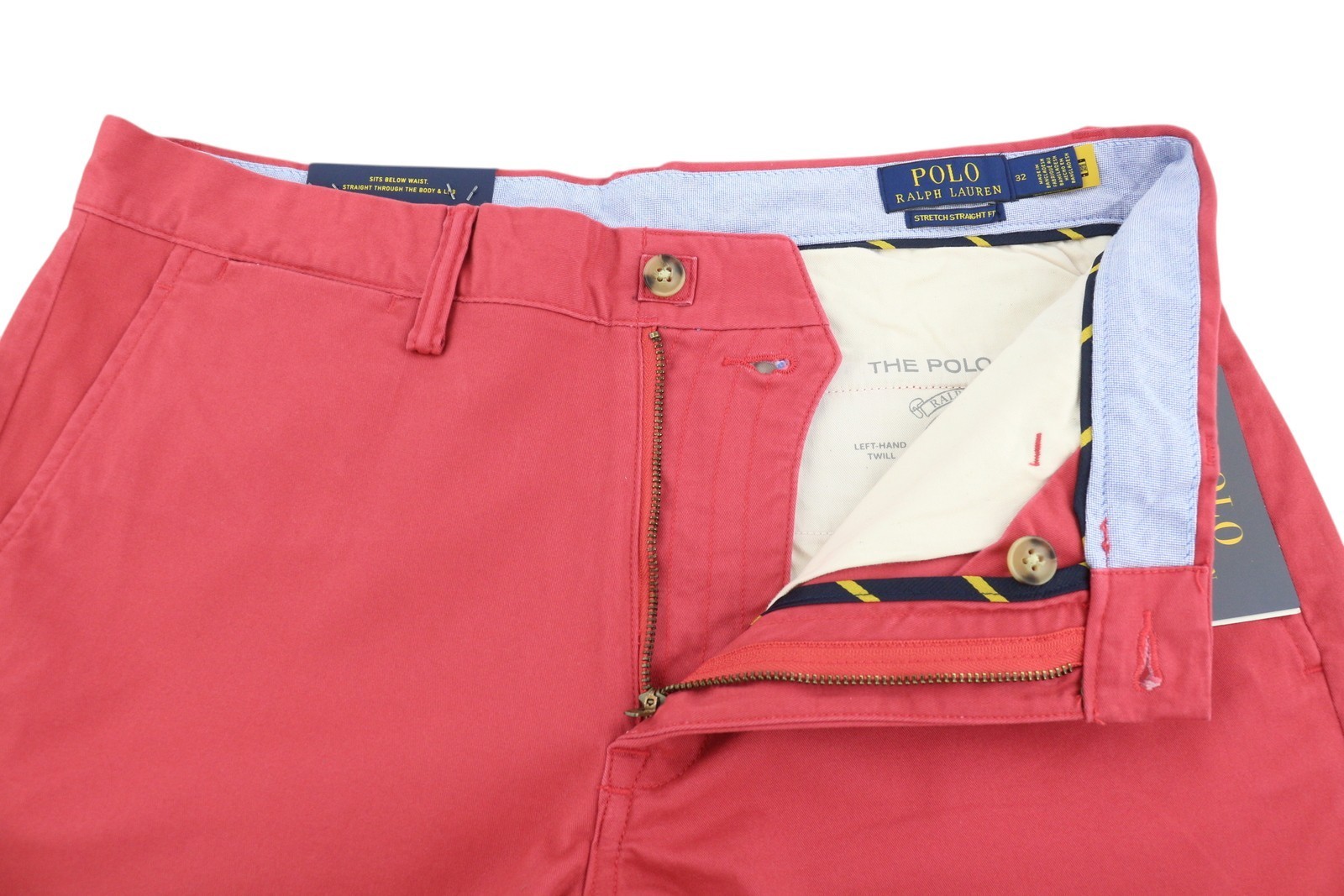 RALPH LAUREN Men's Shorts W32 Red Bedford Stretch Chino RRP150 * image 4