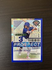 Carson Benge 2024 Panini Prospect Edition Ticket Blue Ice Holo /299 #98 Mets SP