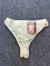 Vintage Sears Lace Expressions Ivory Lace Thong Panties Size 7 M New With Tag