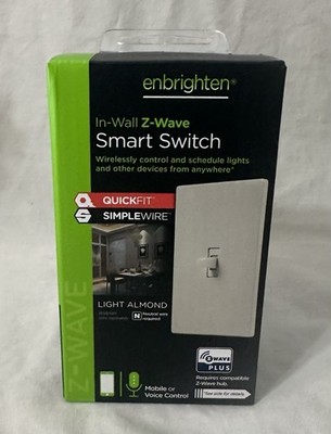 Enbrighten In-Wall Z-Wave Smart Switch SimpleWire Light Almond, ZW4009